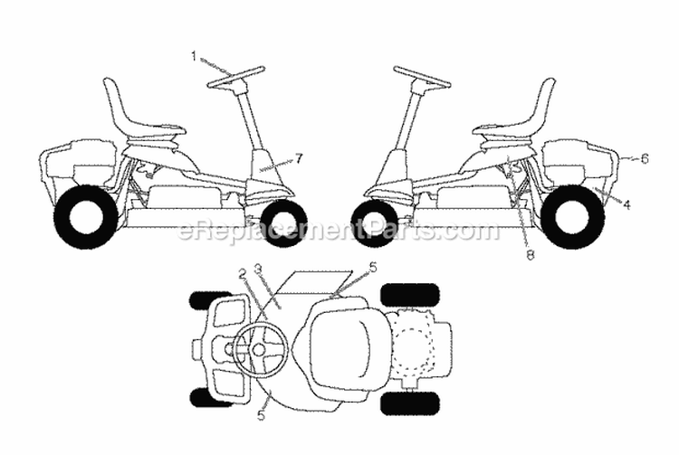 Decals Diagram and Parts List for WE261 2011-10 - 96024000202 Weed Eater Lawn Tractor